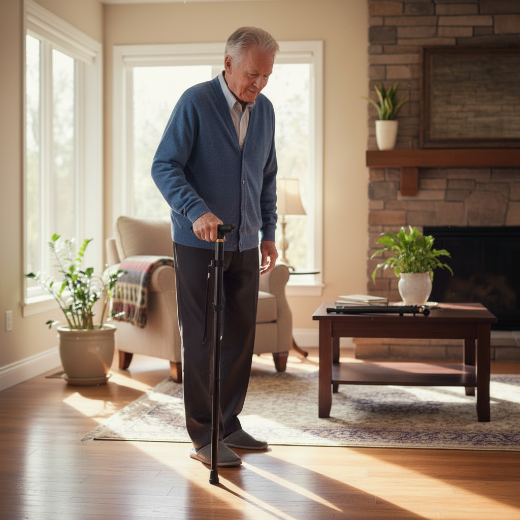 Canne pliable antidérapante